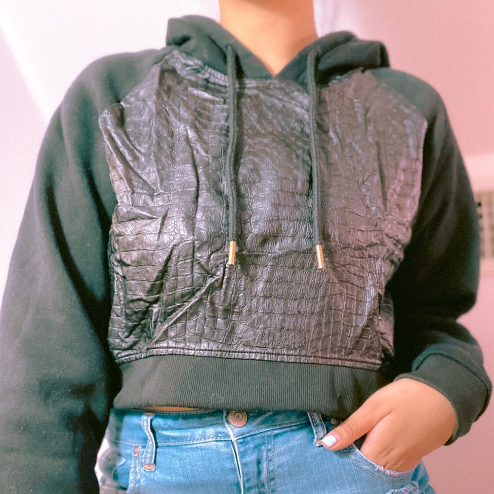 WT02 crocodile animal texture hoodie (XL) black